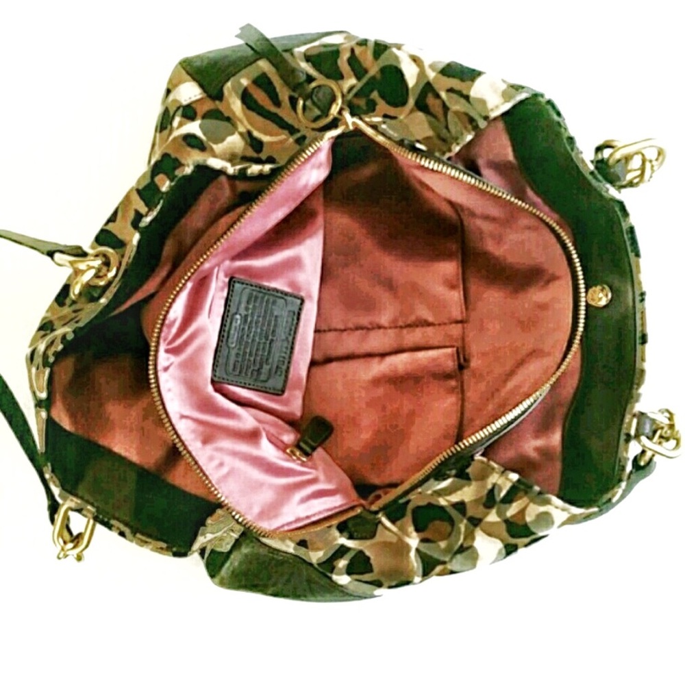 LIKE NEW COACH Brown & Gold Ocelot Print Satchel - Picture 3 of 9